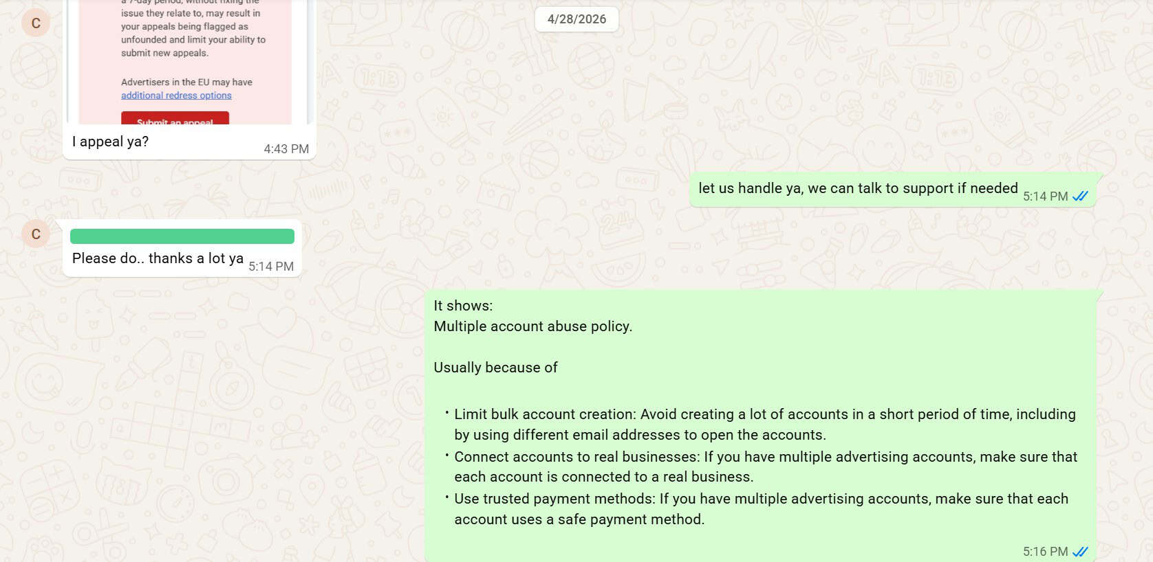 google ads violation issue