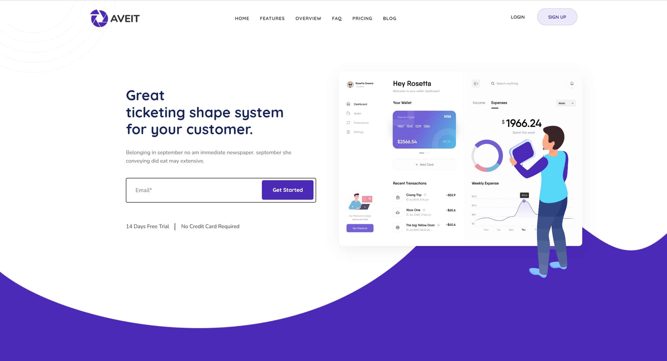 one page website template aveit