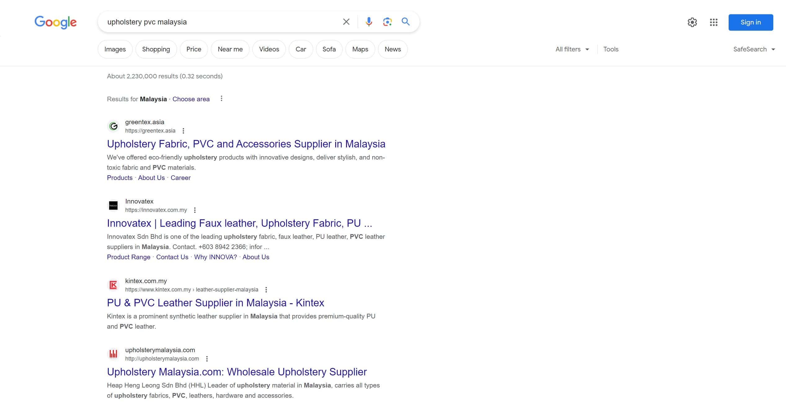 uphostery seo ranking malaysia