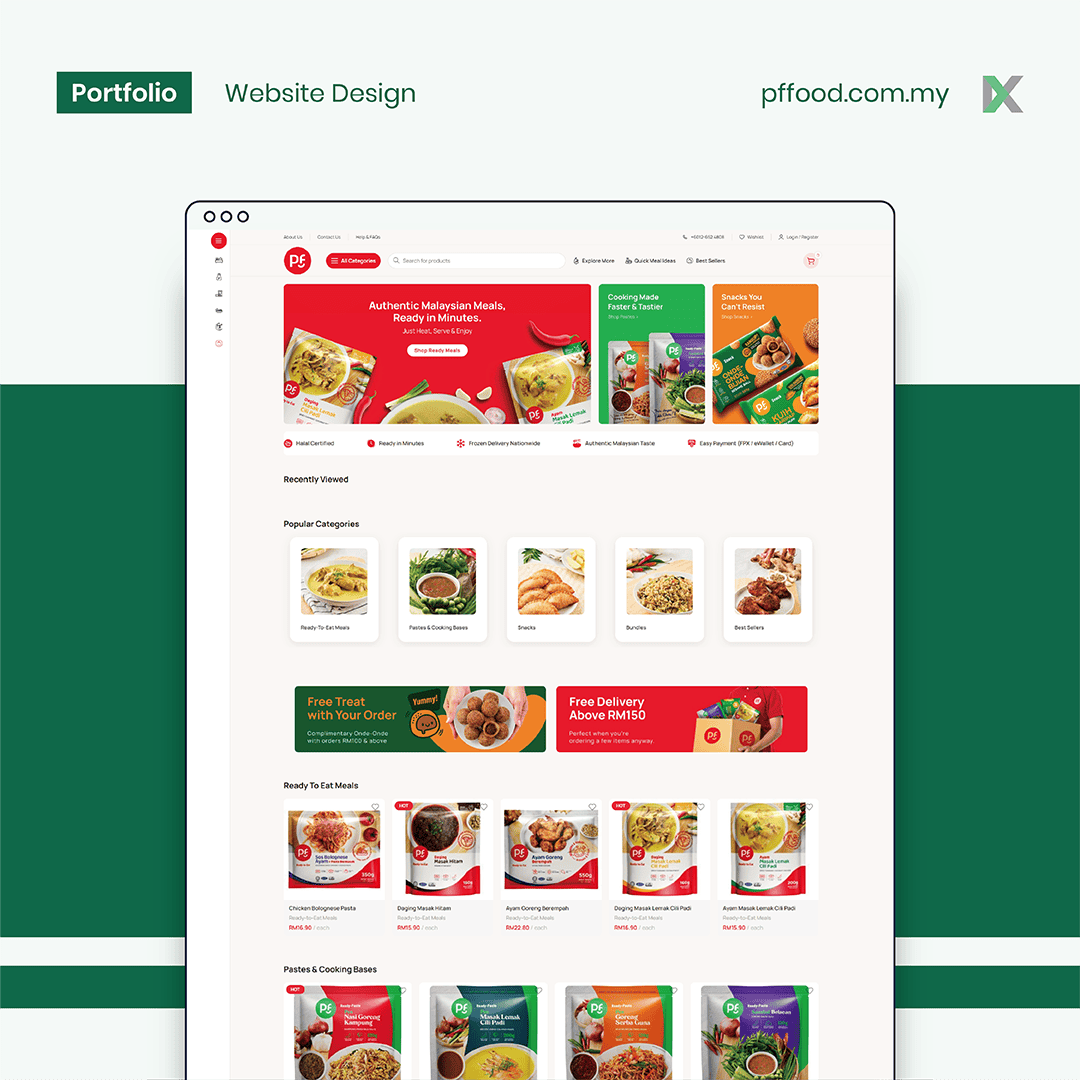 PF Food Website Design Malaysia