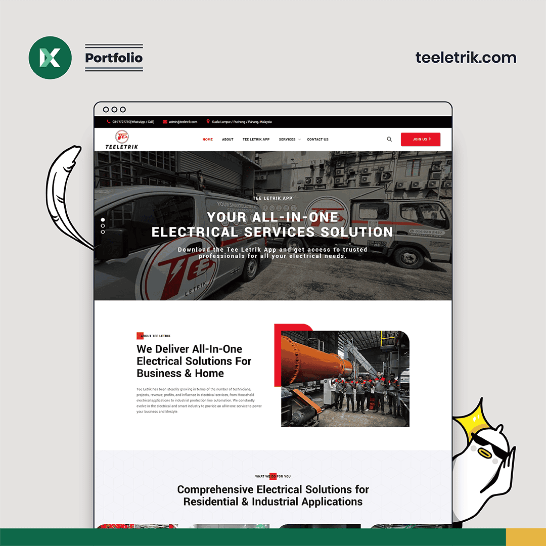 Tee Letrik Website Design Malaysia