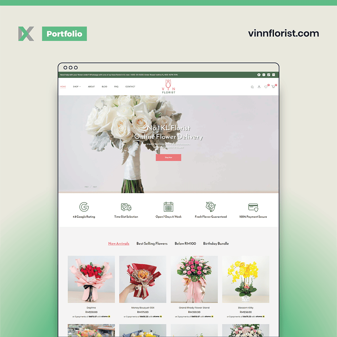 Vin Florist & Gifts Website Design Malaysia