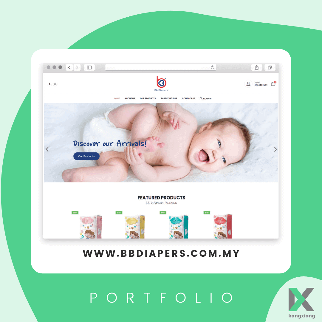 bbdiapers ecommerce website